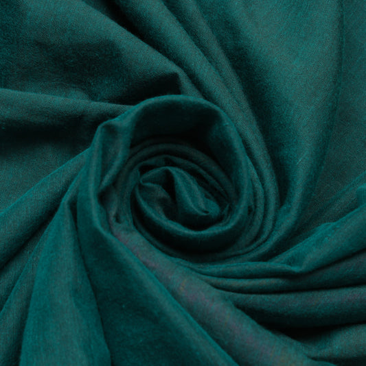 Sushila Vintage Teal Green Saree Blend Cotton Woven Sari Craft Decor Fabric