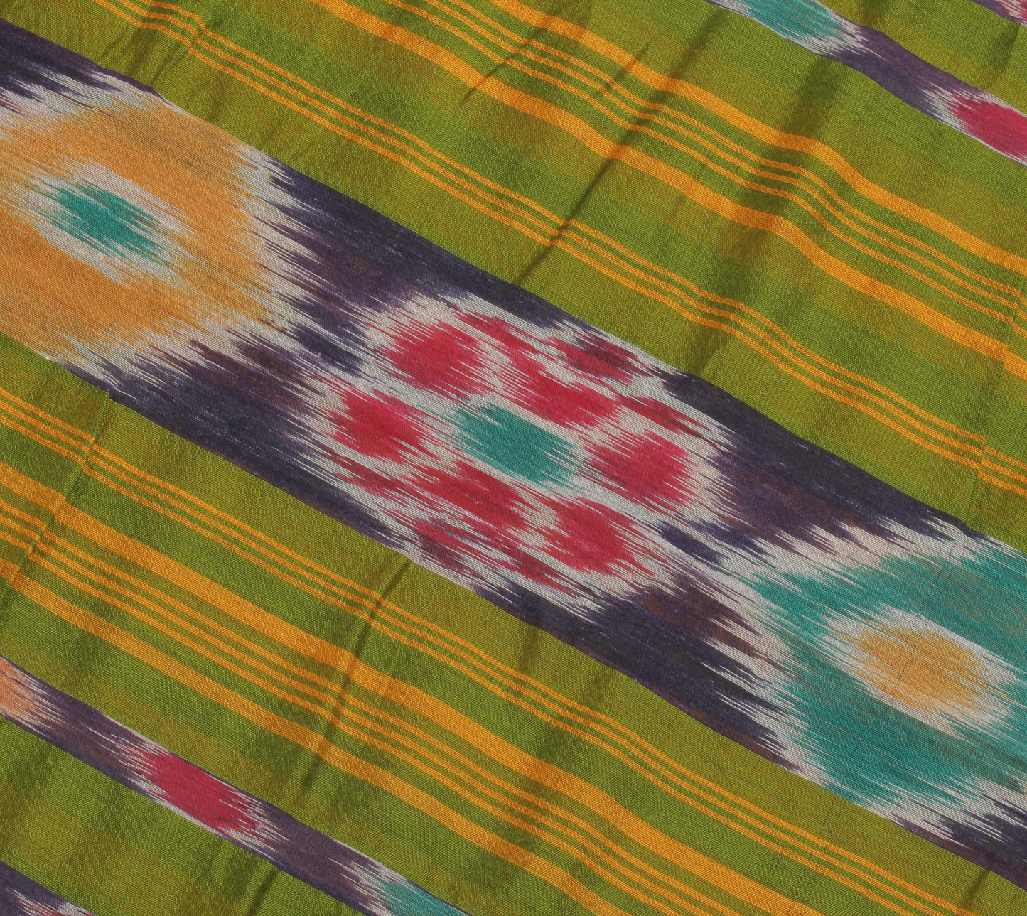 Sushila Vintage Saree Bend Cotton Hand Woven Ikat Patola Sari Craft Fabric