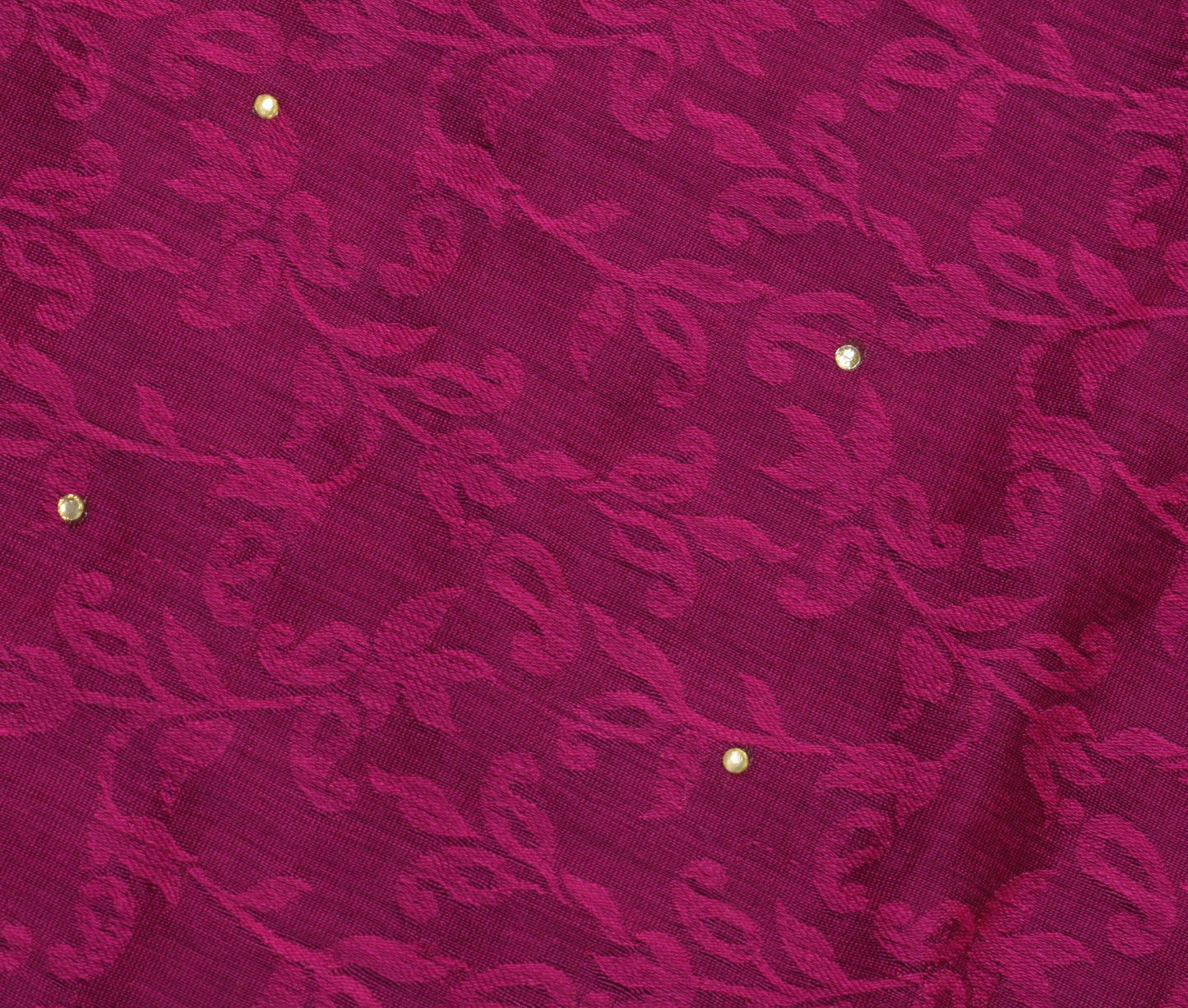 Sushila Vintage Magenta Saree Blend Silk All Over Woven Floral Sari Craft Fabric