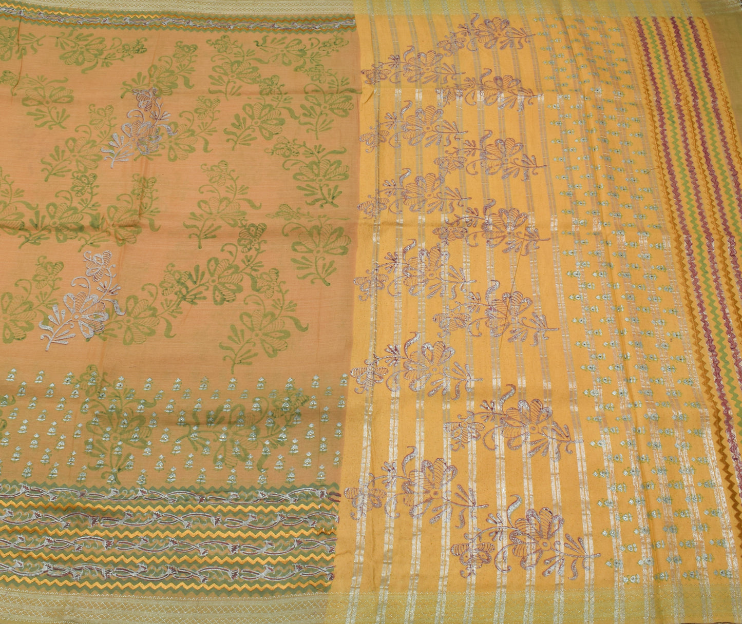 Sushila Vintage Brown Saree Pure Woolen Woven & Printed Sari Craft 5 YD Fabric