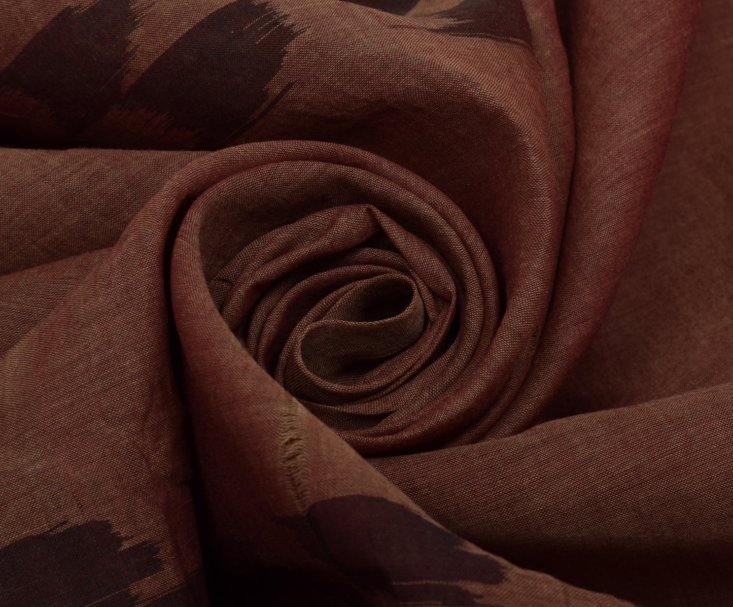 Sushila Vintage Brown Saree Pure Cotton Woven Floral Sari Craft 5 YD Fabric