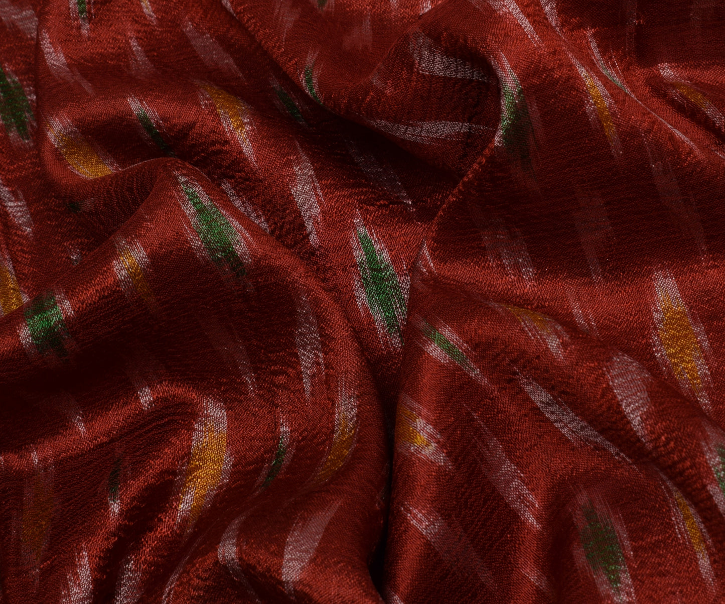 Sushila Vintage Maroon Saree Pure Silk Hand Woven Ikat Patola Sari Craft Fabric