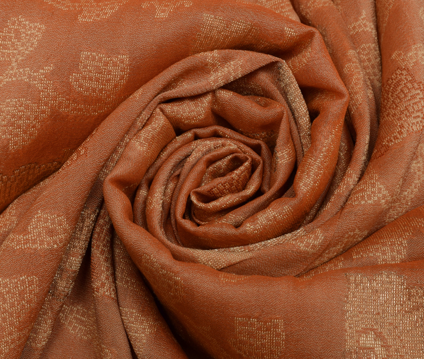 Sushila Vintage Indian Peach Saree 100% Pure Silk Woven Floral Sari Craft Fabric