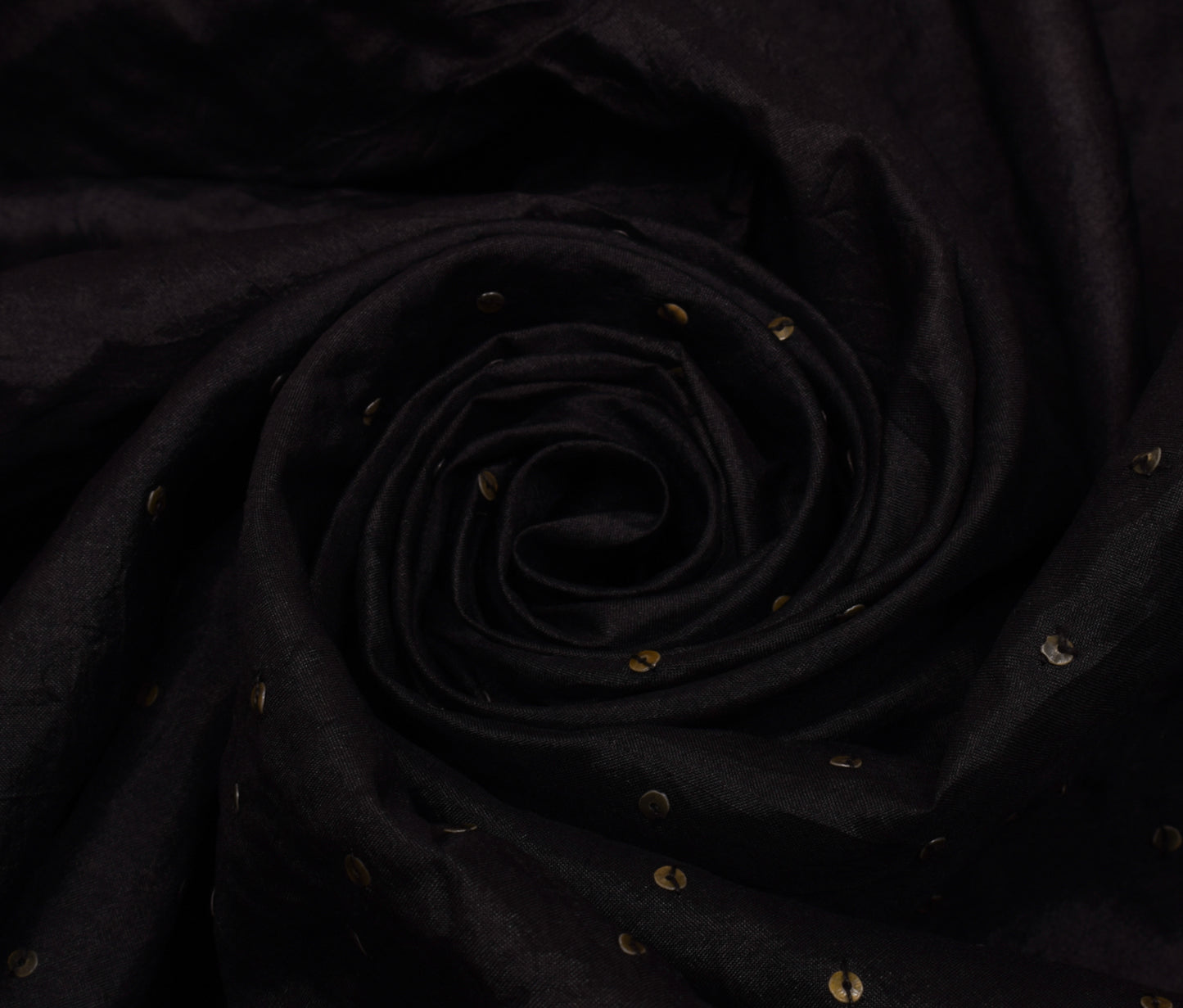 Sushila Vintage Black Saree 100% Pure Silk Hand Beaded 5 Yard Sari Craft Fabric