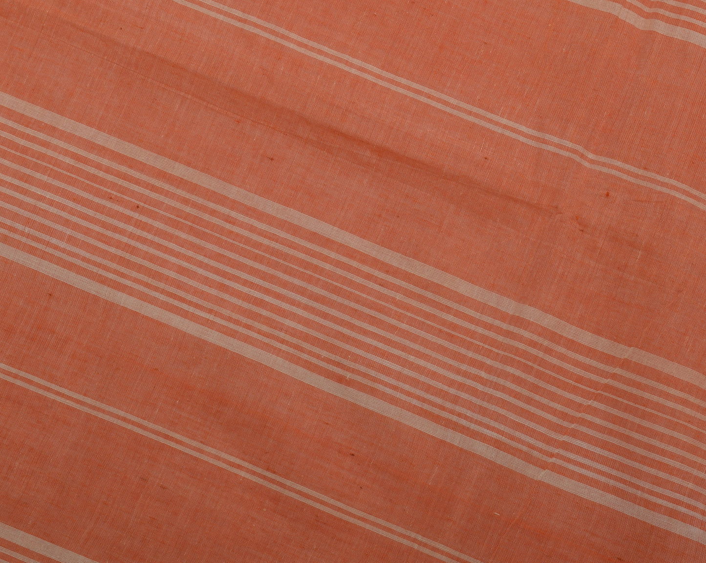 Sushila Vintage Peach Saree 100% Pure Cotton Woven 5 Yard Sari Craft Fabric