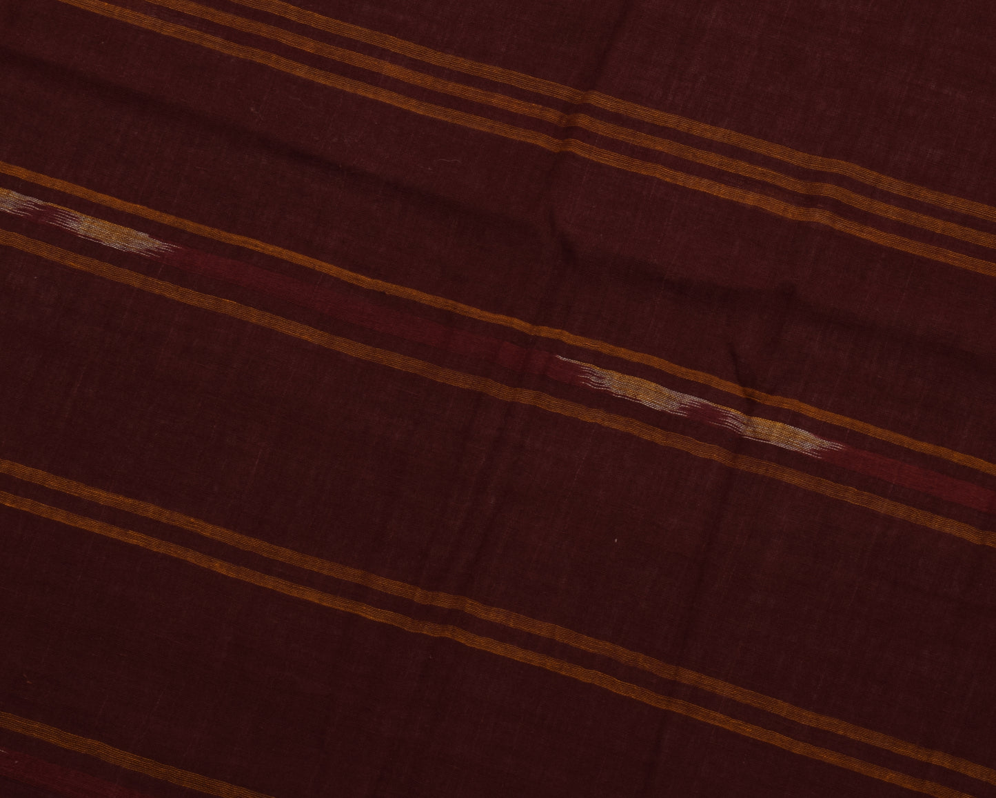 Sushila Vintage Maroon Sari Pure Cotton Hand Woven Ikat Patola Sari Craft Fabric