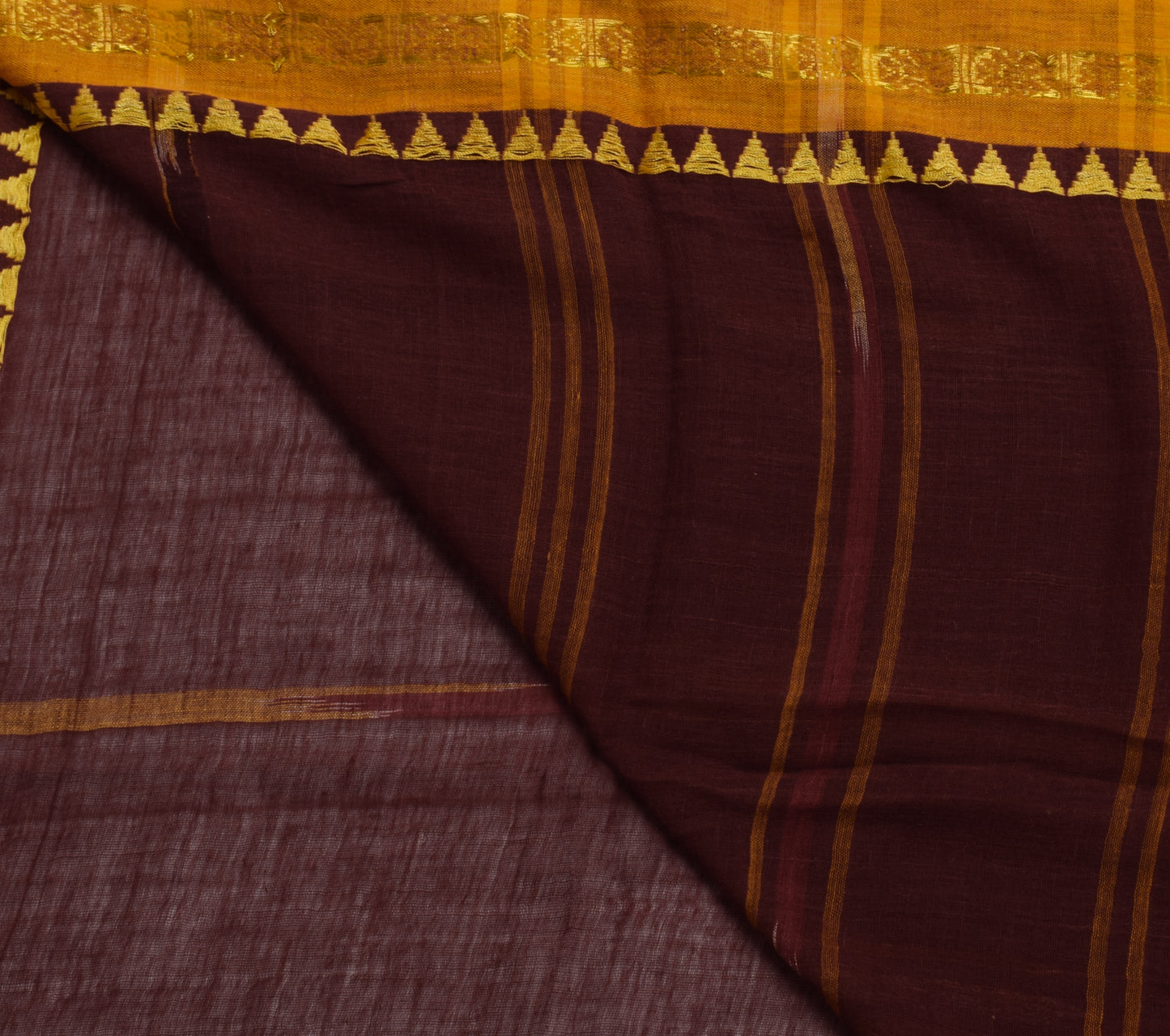 Sushila Vintage Maroon Sari Pure Cotton Hand Woven Ikat Patola Sari Craft Fabric