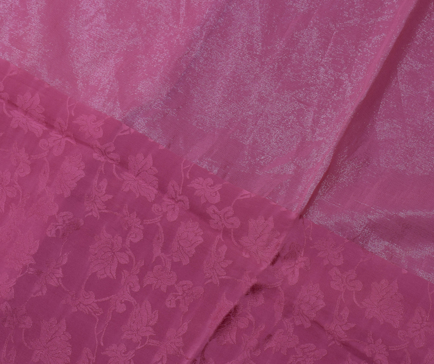 Sushila Vintage Pink Saree Pure Georgette Silk Woven Floral Sari Craft Fabric