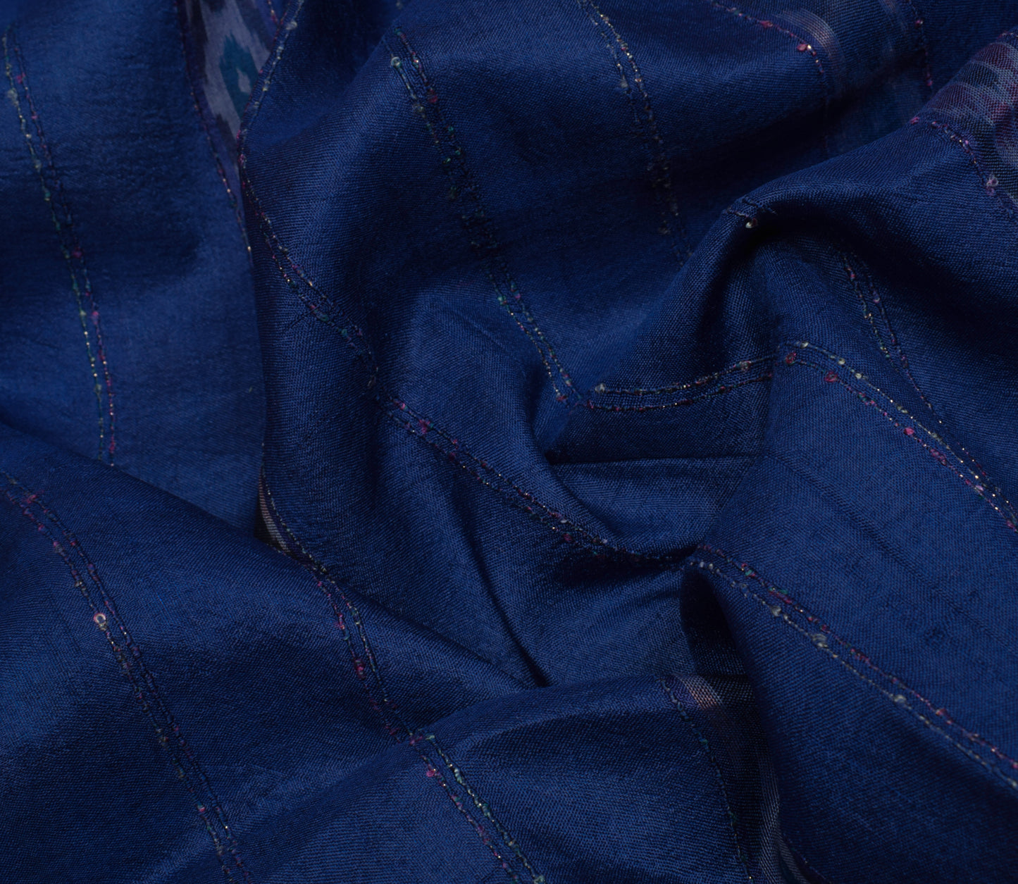 Sushila Vintage Blue Saree  Pure Silk Hand Woven Ikat Patola Sari Craft Fabric