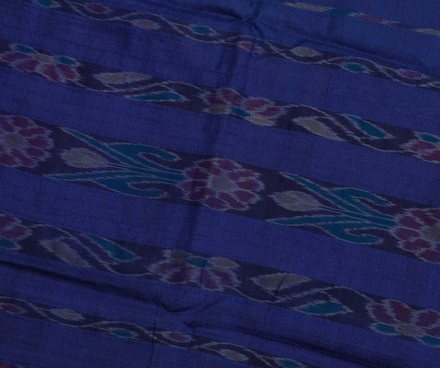 Sushila Vintage Blue Saree  Pure Silk Hand Woven Ikat Patola Sari Craft Fabric