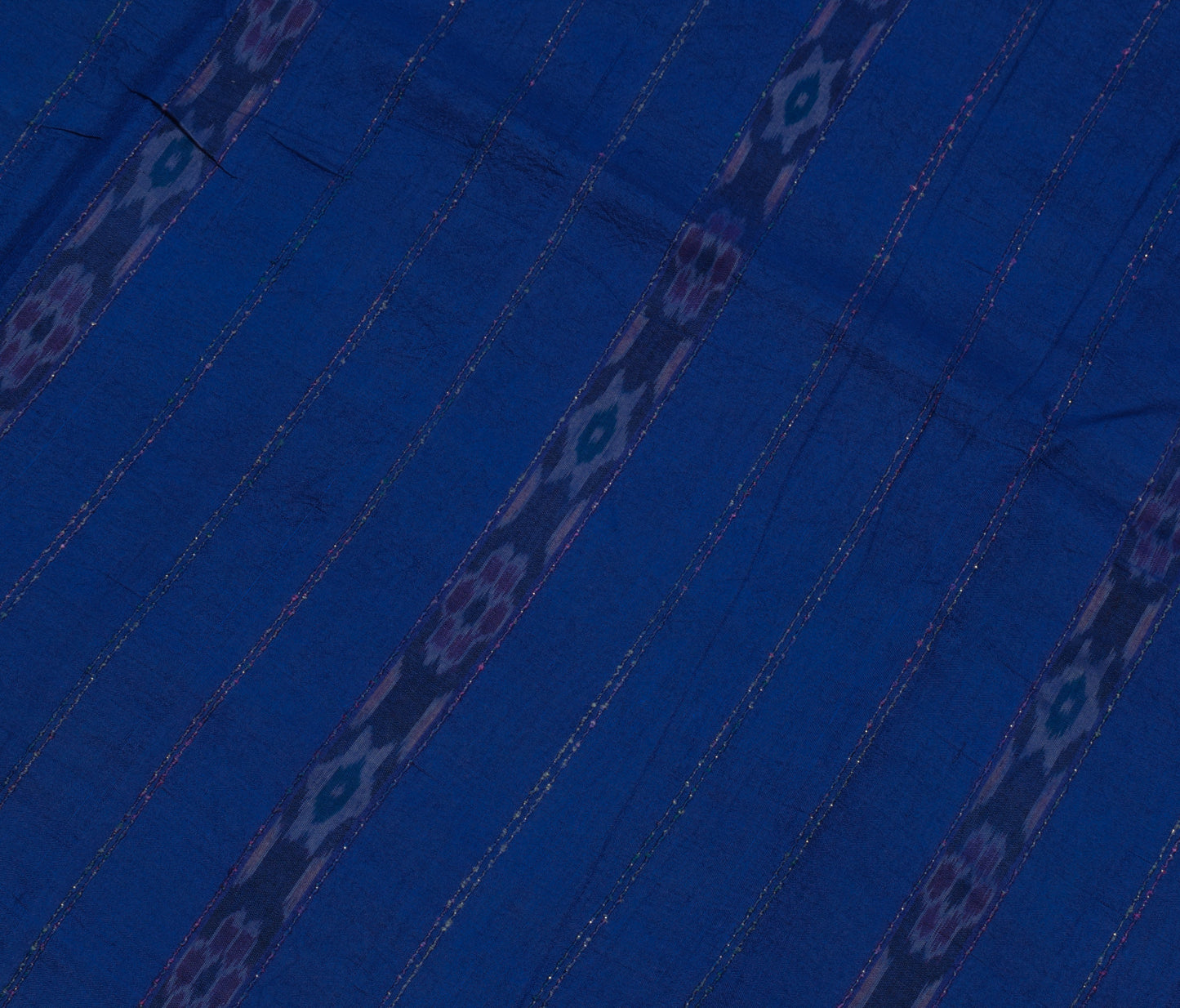 Sushila Vintage Blue Saree  Pure Silk Hand Woven Ikat Patola Sari Craft Fabric