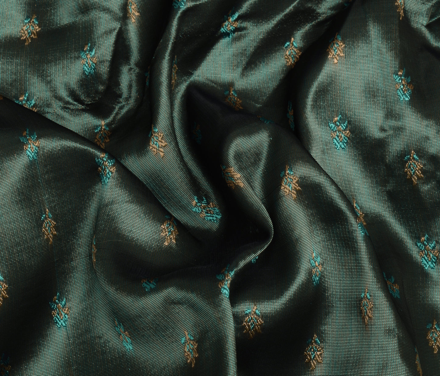 Sushila Vintage Indian Saree Blend Satin Silk All Over Woven Floral Sari Fabric