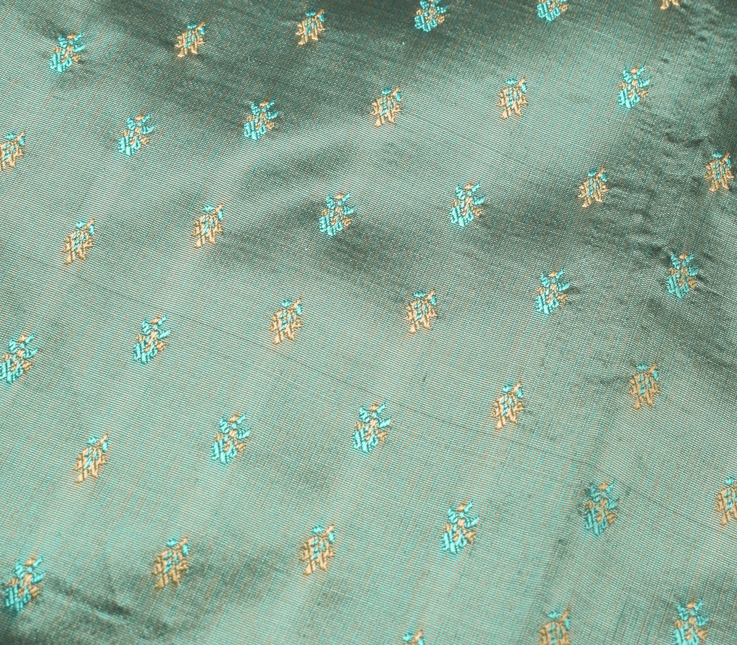 Sushila Vintage Indian Saree Blend Satin Silk All Over Woven Floral Sari Fabric