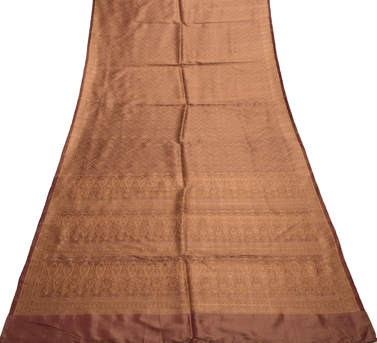 Sushila Vintage Heavy Saree Blend Satin Silk Banarasi Brocade Woven Sari Fabric