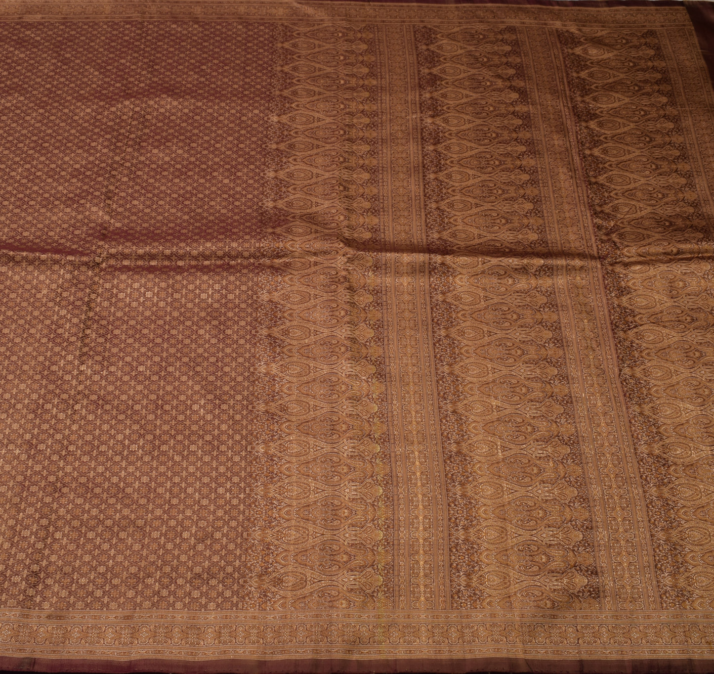 Sushila Vintage Heavy Saree Blend Satin Silk Banarasi Brocade Woven Sari Fabric