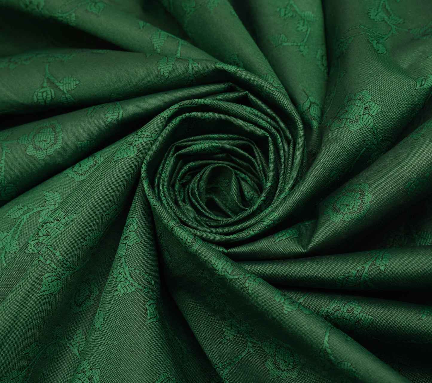 Sushila Vintage Green Indian Saree Blend Silk Woven Floral Sari 5YD Craft Fabric