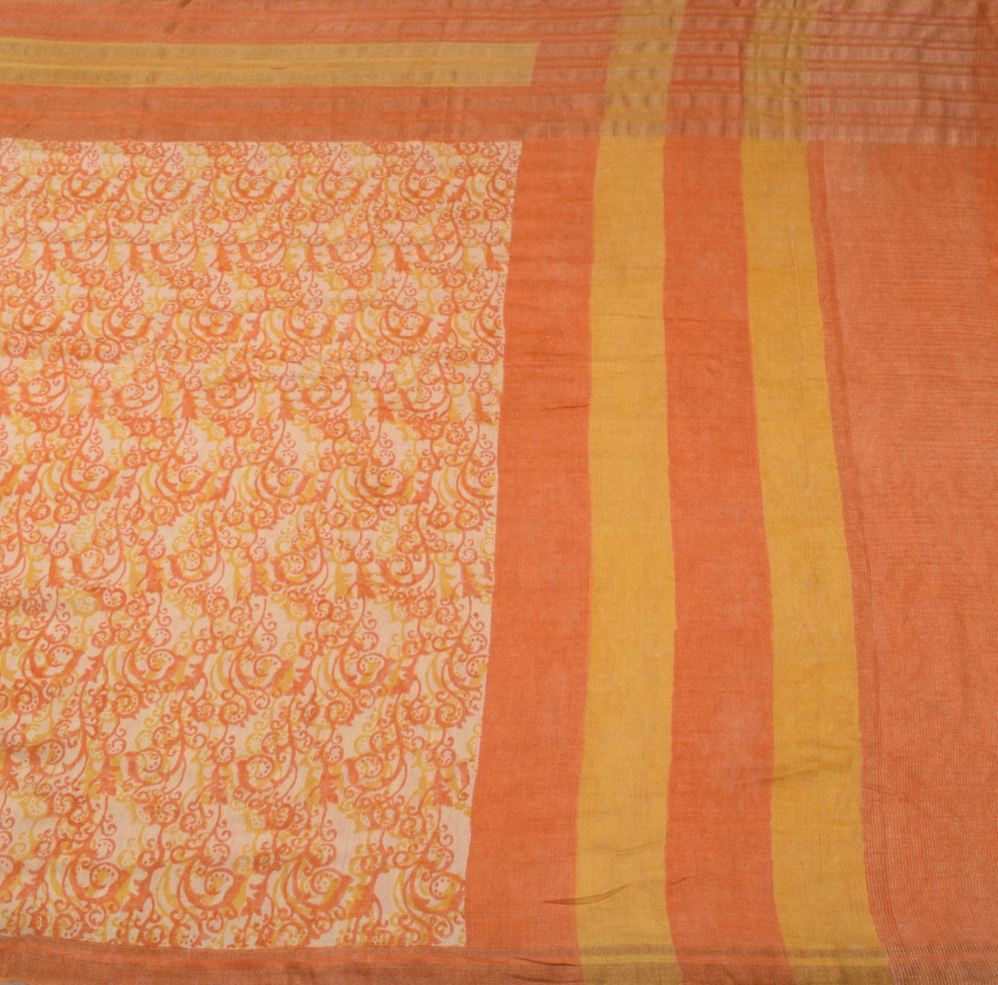 Sushila Vintage Indian Saree 100%Pure Silk Woven Floral Sari Soft Craft Fabric