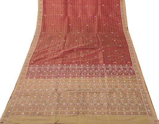 Sushila Vintage Heavy Saree Pure Satin Silk Banarasi Brocade Woven Beaded Fabric