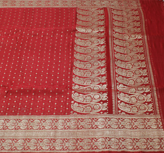 Sushila Vintage Heavy Saree Pure Satin Silk Banarasi Brocade Woven Sari Fabric