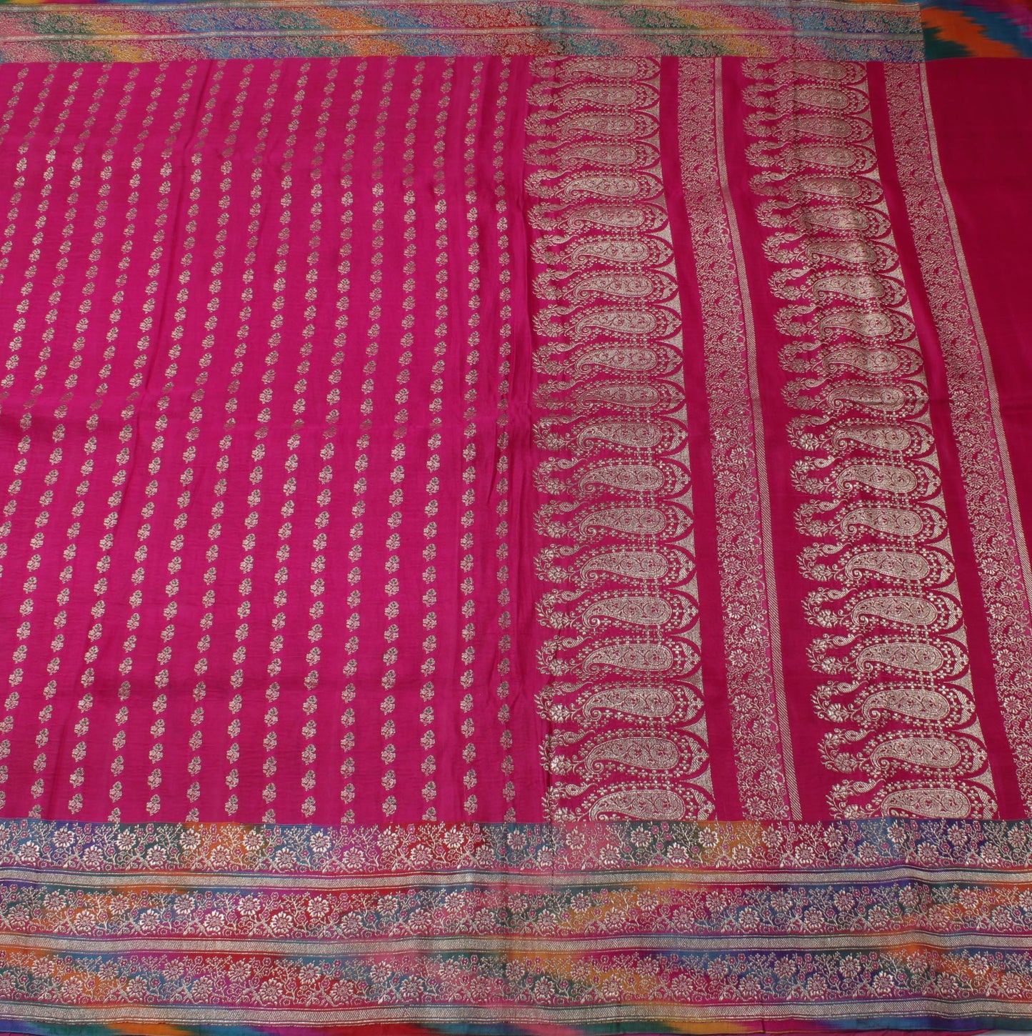 Sushila Vintage Heavy Saree Pure Satin Silk Banarasi Brocade Woven Sari Fabric