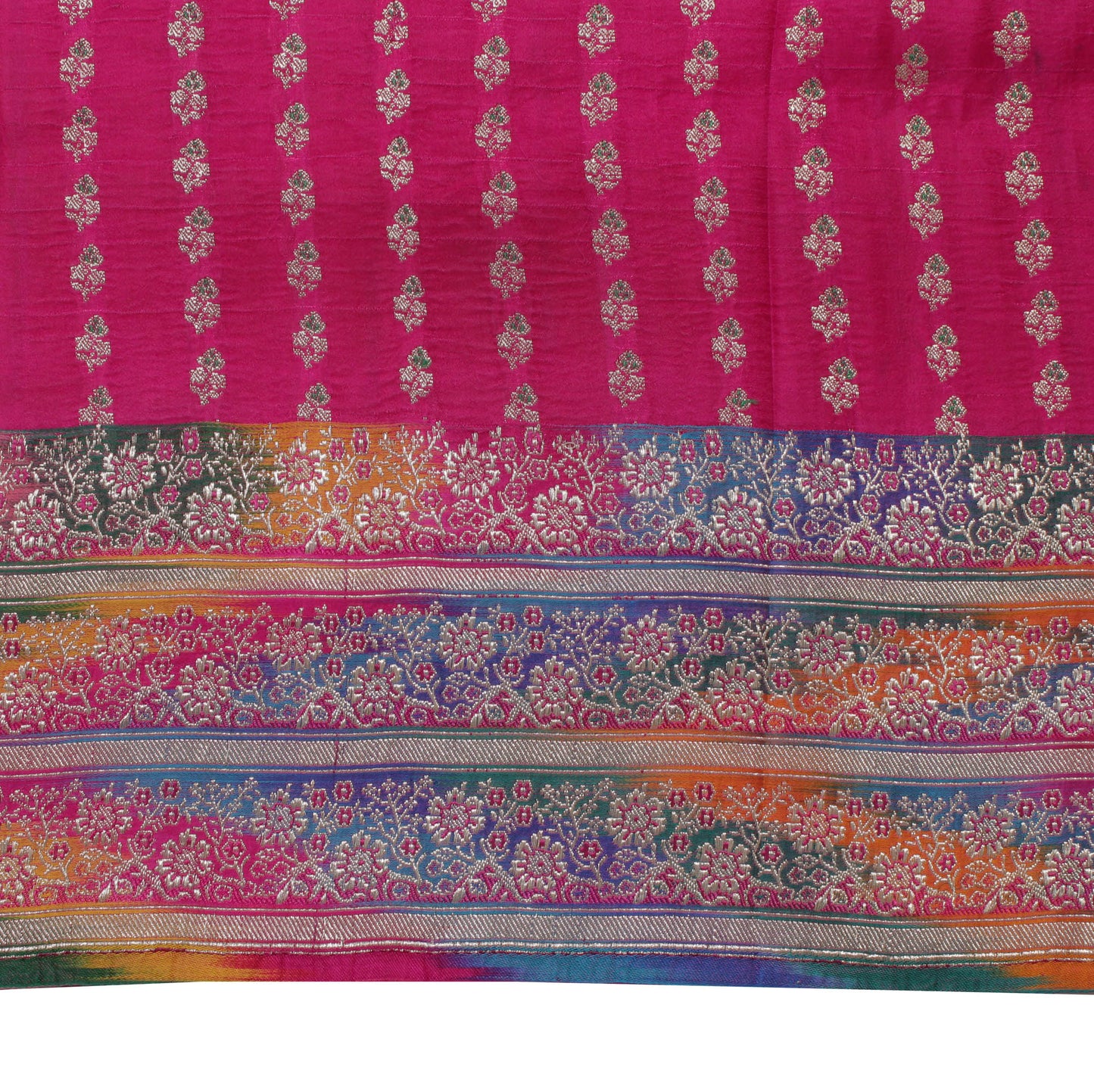 Sushila Vintage Heavy Saree Pure Satin Silk Banarasi Brocade Woven Sari Fabric