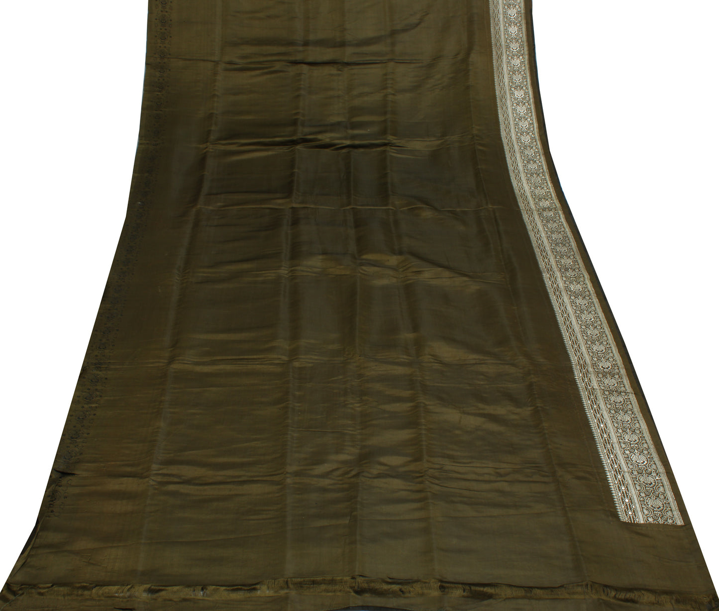 Sushila Vintage Heavy Saree Pure Satin Silk Banarasi Brocade Woven Sari Fabric