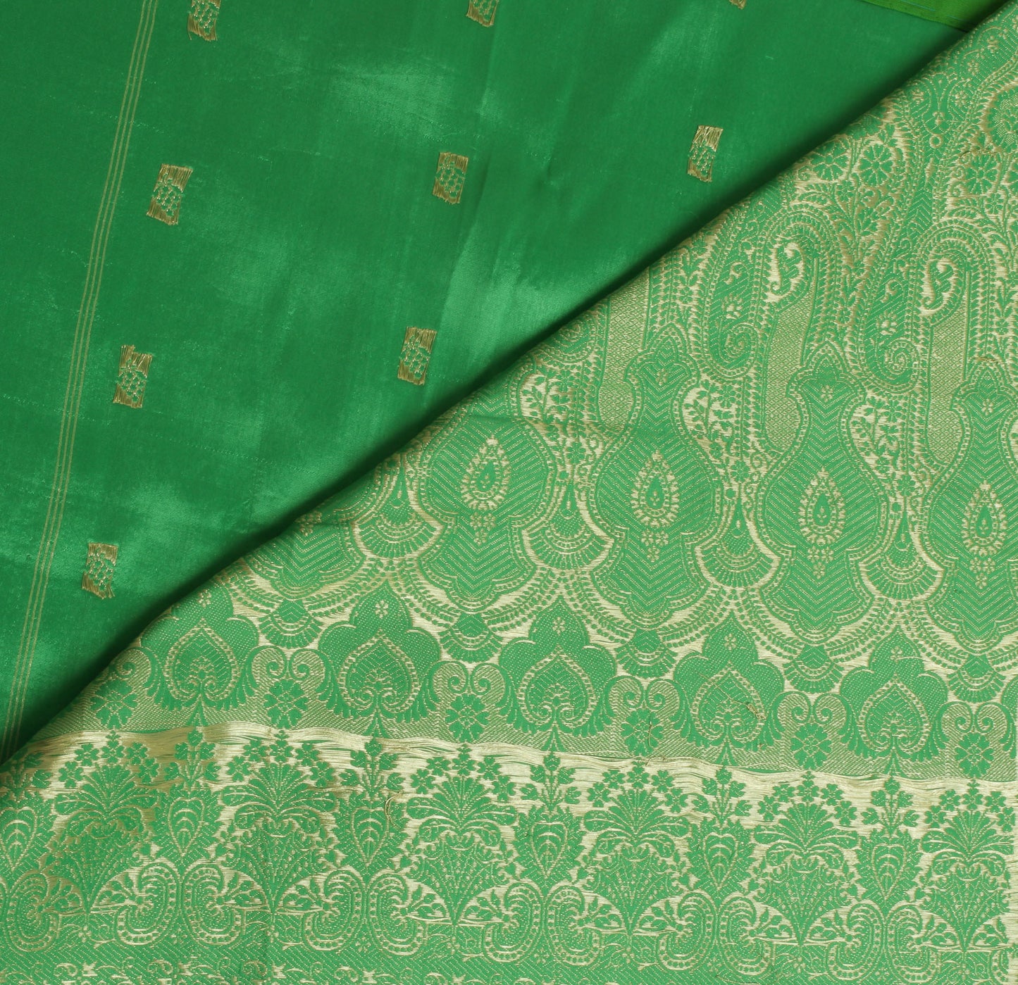 Sushila Vintage Heavy Saree Pure Satin Silk Banarasi Brocade Woven Sari Fabric