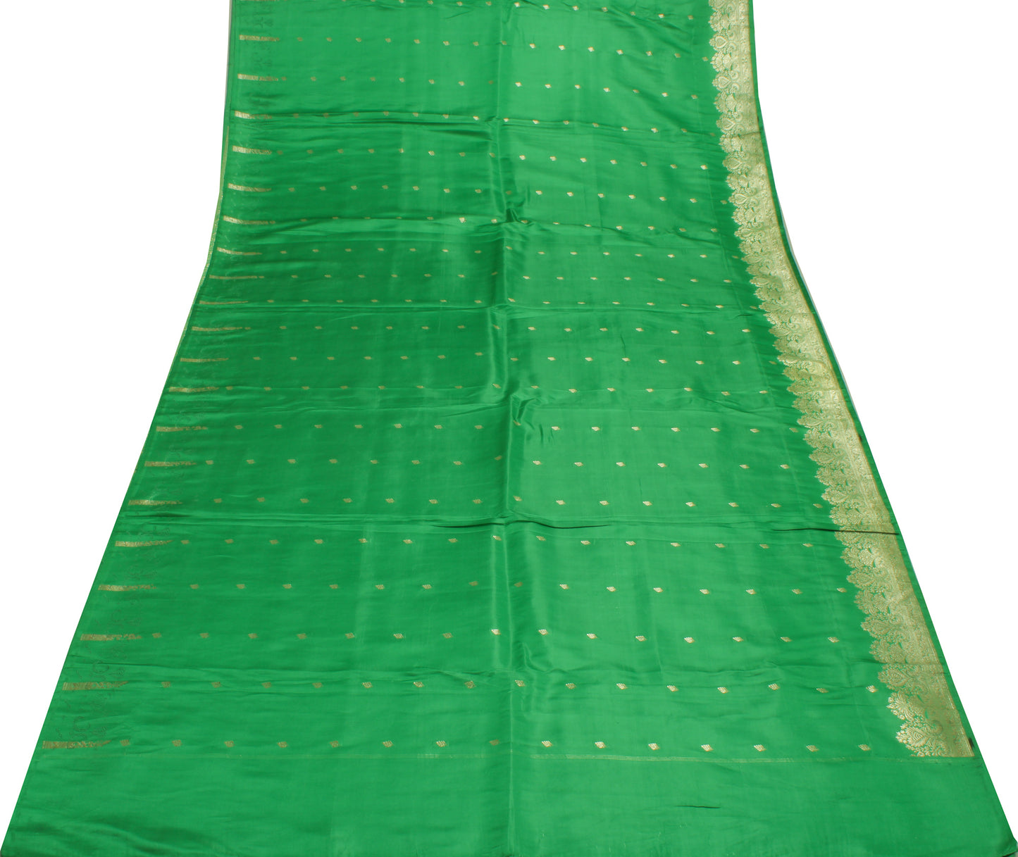 Sushila Vintage Heavy Saree Pure Satin Silk Banarasi Brocade Woven Sari Fabric