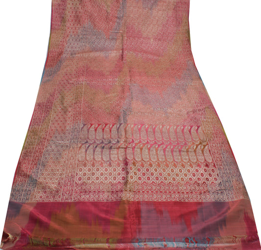 Sushila Vintage Heavy Saree Blend Satin Silk Banarasi Brocade Woven Sari Fabric