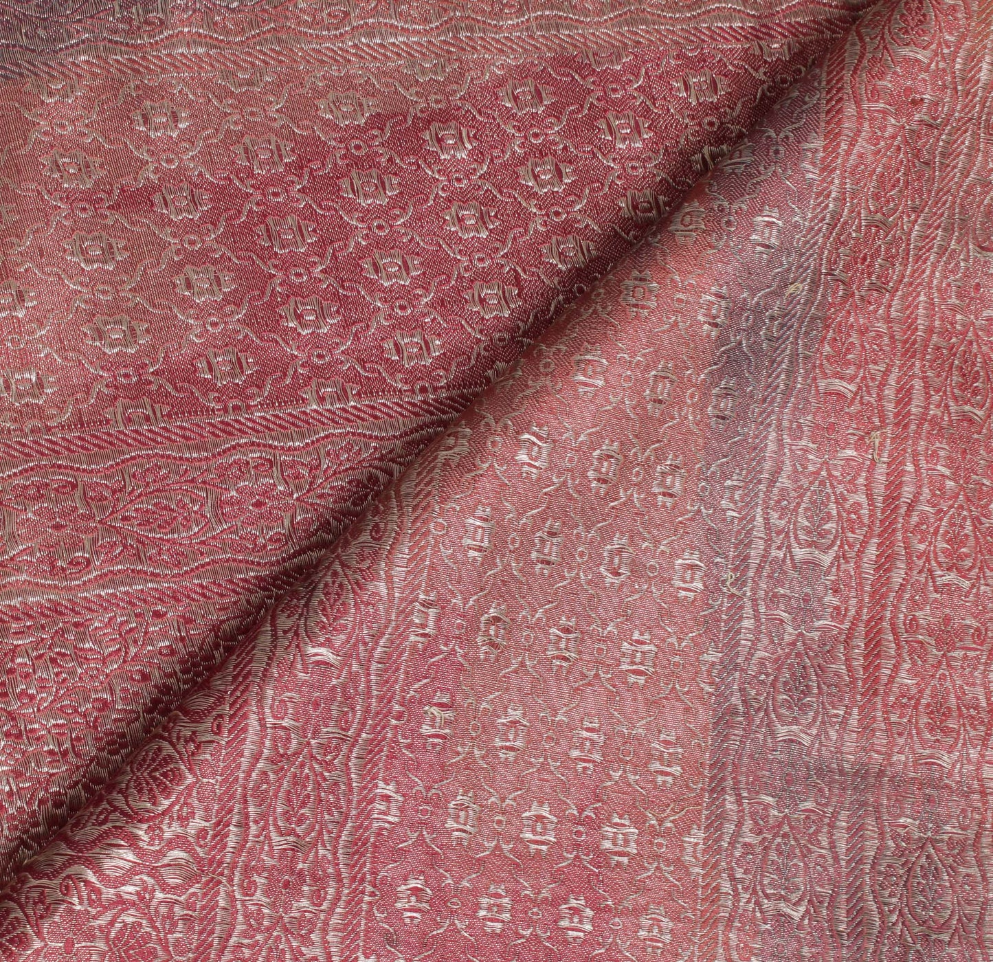 Sushila Vintage Heavy Saree Blend Satin Silk Banarasi Brocade Woven Sari Fabric