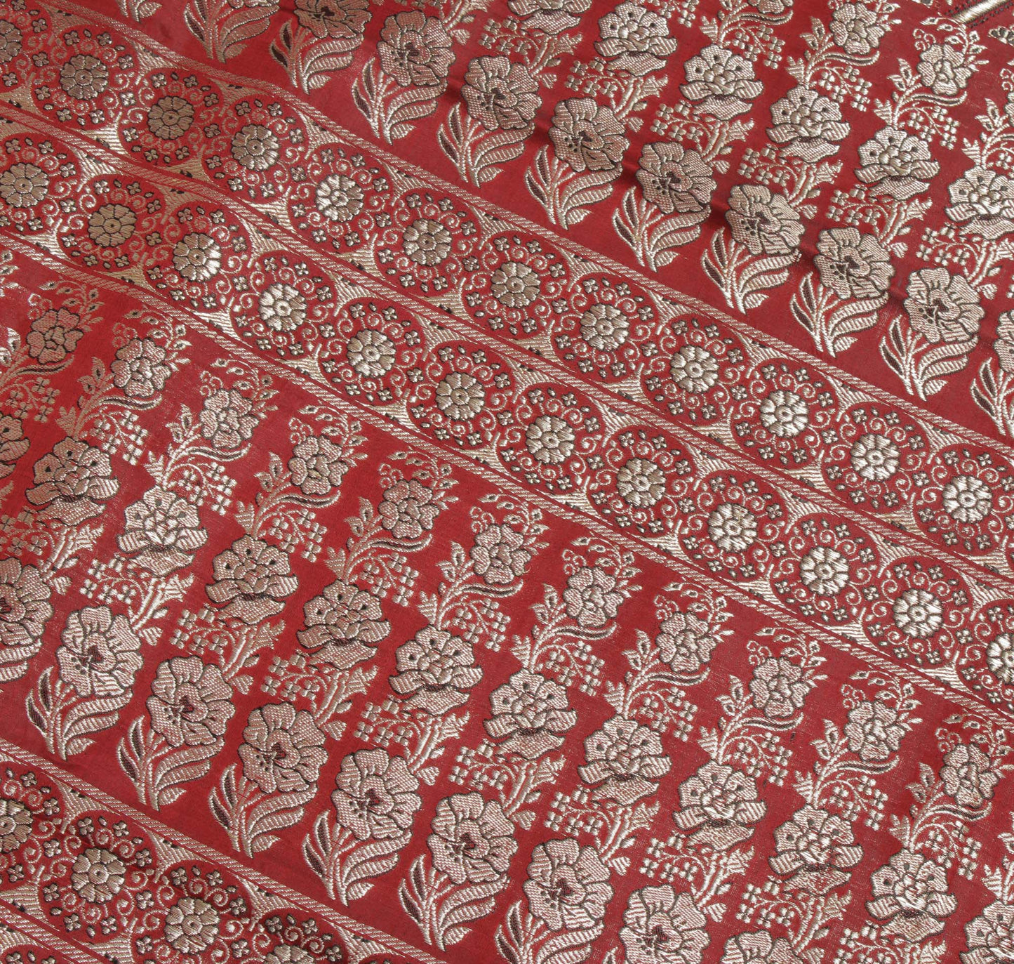 Sushila Vintage Heavy Saree Pure Satin Silk Banarasi Brocade Woven Sari Fabric