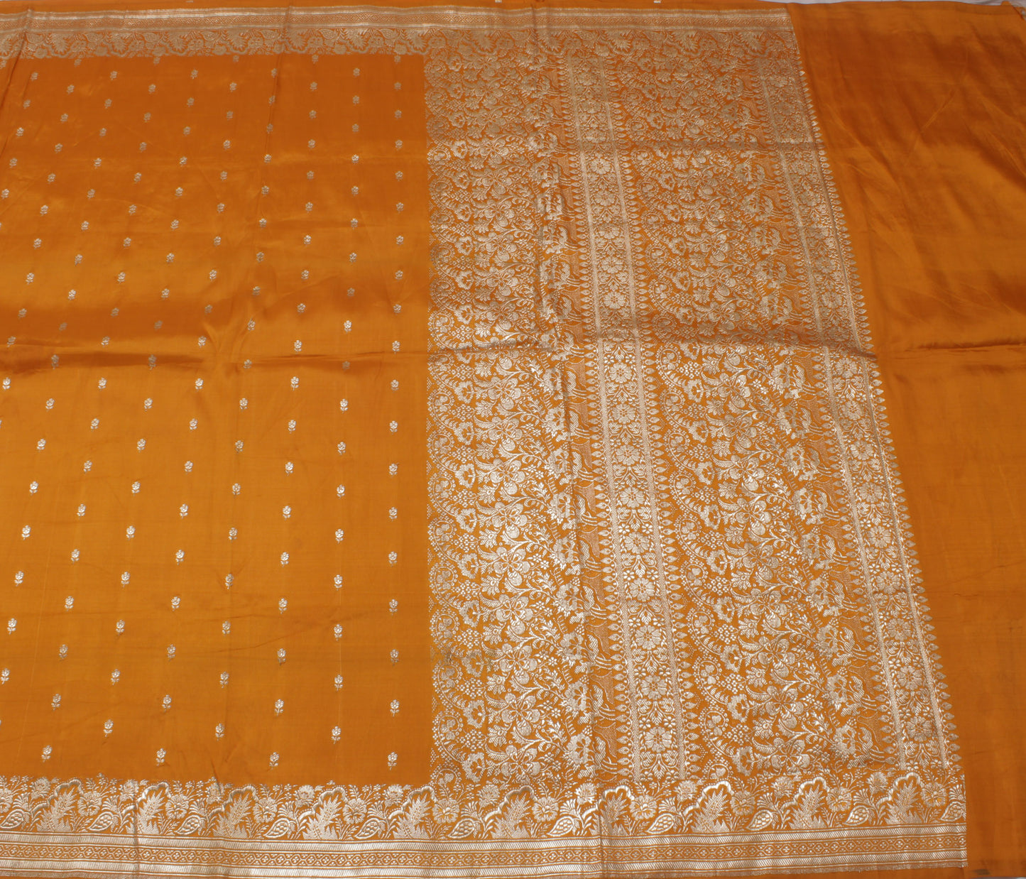 Sushila Vintage Heavy Saree Pure Satin Silk Banarasi Brocade Woven Sari Fabric