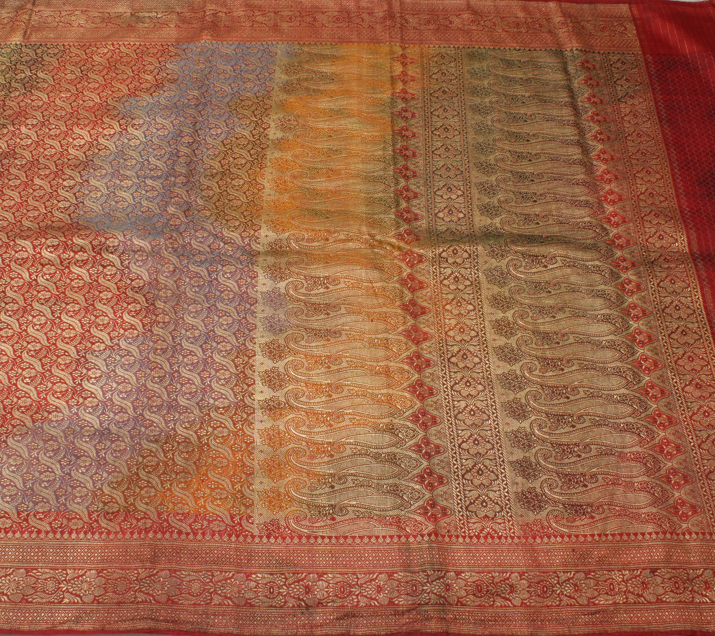 Sushila Vintage Heavy Saree Blend Satin Silk Banarasi Brocade Woven Sari Fabric