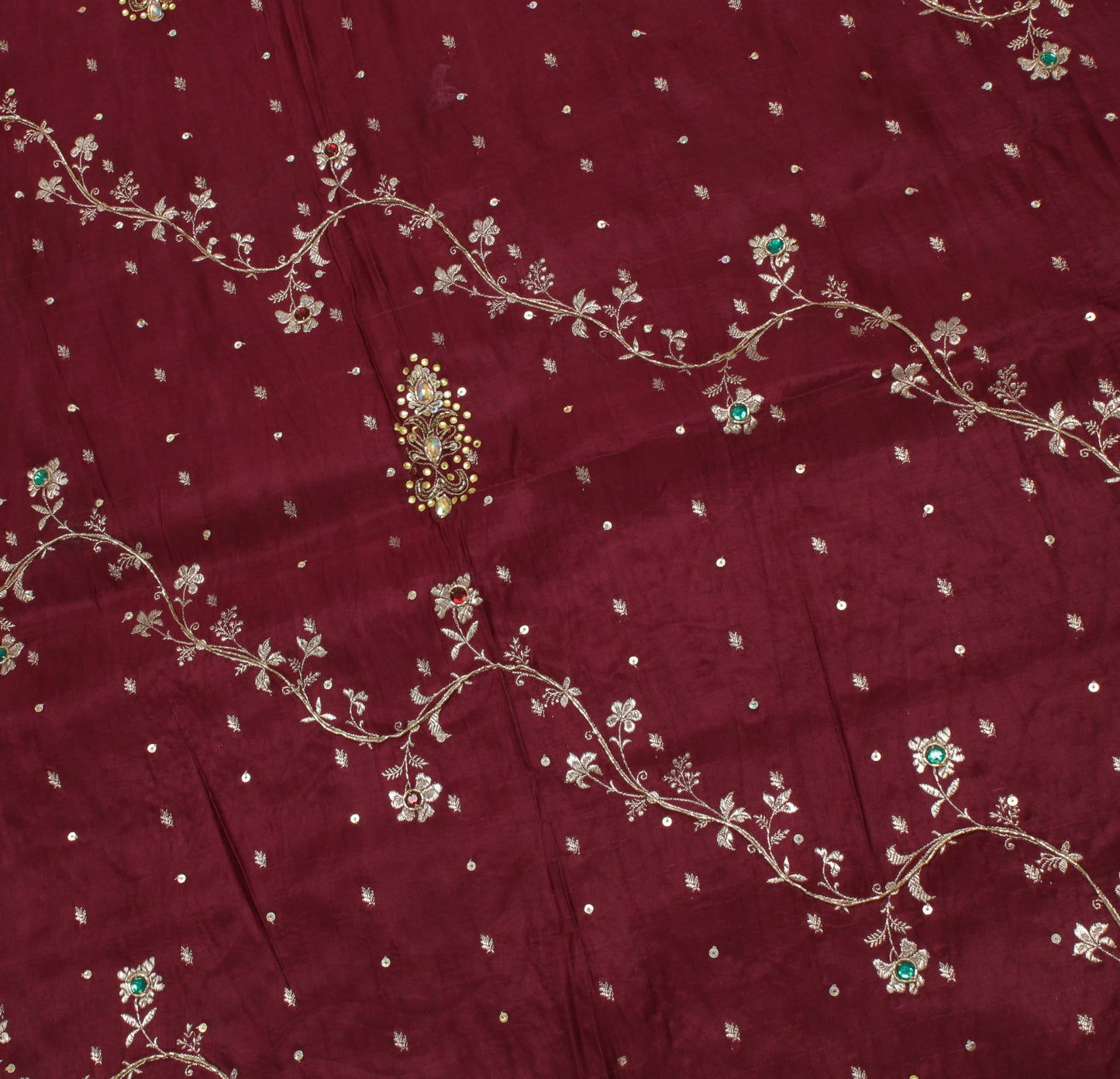 Sushila Vintage Heavy Saree Pure Satin Silk Banarasi Brocade Woven Sari Fabric