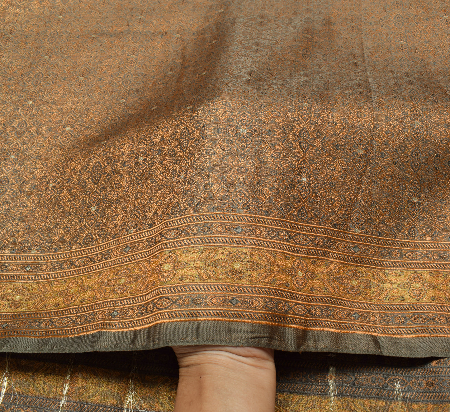 Sushila Vintage Heavy Saree Pure Satin Silk Banarasi Brocade Woven Sari Fabric