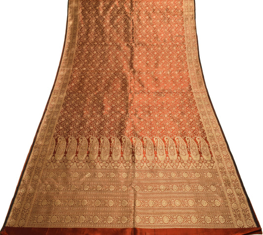 Sushila Vintage Heavy Saree Blend Satin Silk Banarasi Brocade Woven Sari Fabric