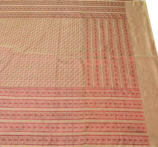 Sushila Vintage Heavy Saree Pure Satin Silk Banarasi Brocade Woven Sari Fabric