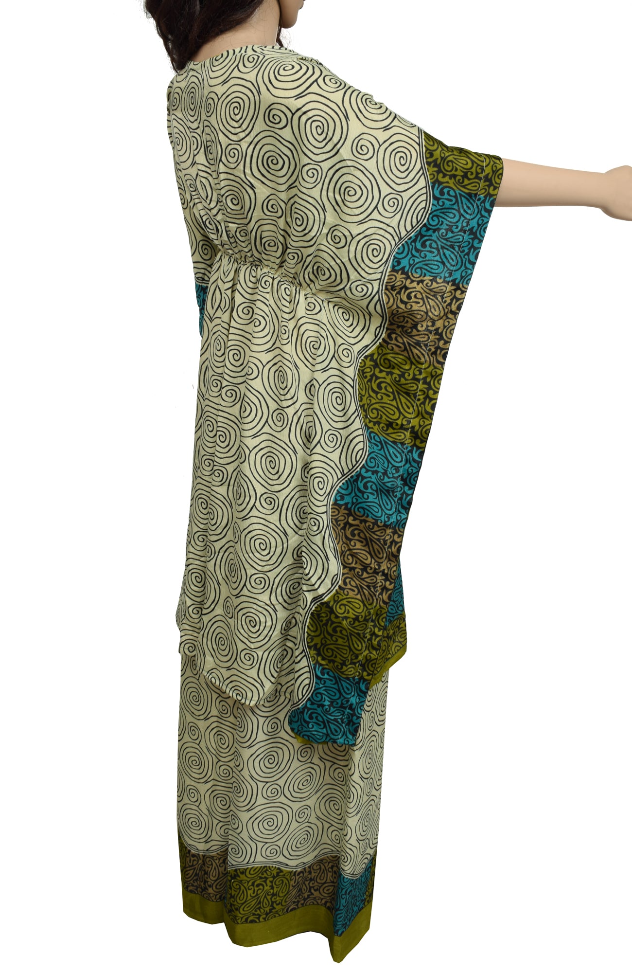 Sushila Vintage Blend Silk Sari upcycled Palazzo Pants & Kafthan Top Light Green