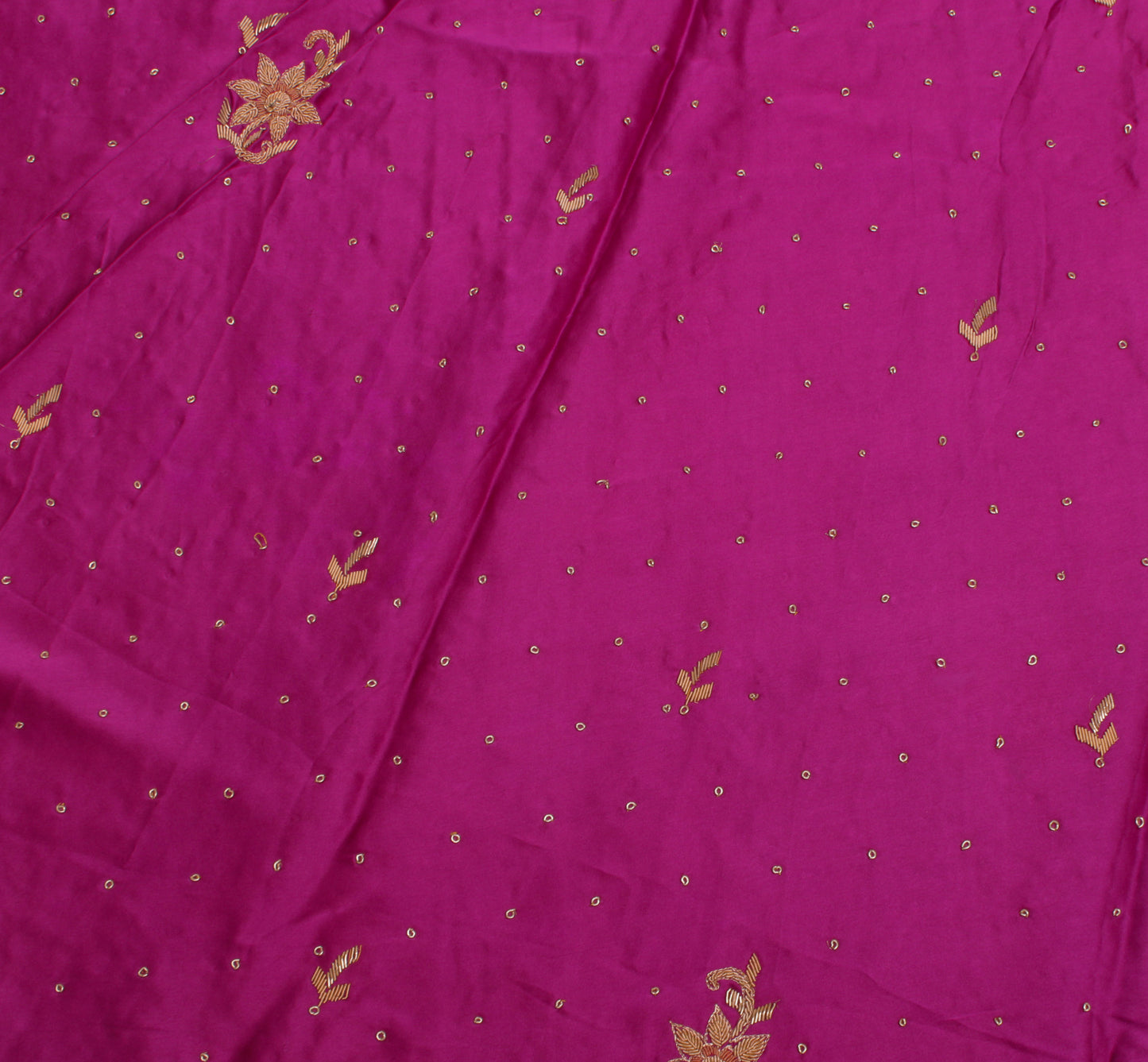 Sushila Vintage Magenta Long Skirt 100% Pure Silk Hand Beaded Unstitched Lehenga