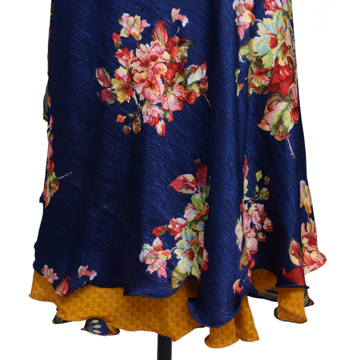 Sushila Vintage Silk Saree Magic Wrap Reversible Skirt Floral  Boho Beach Dress