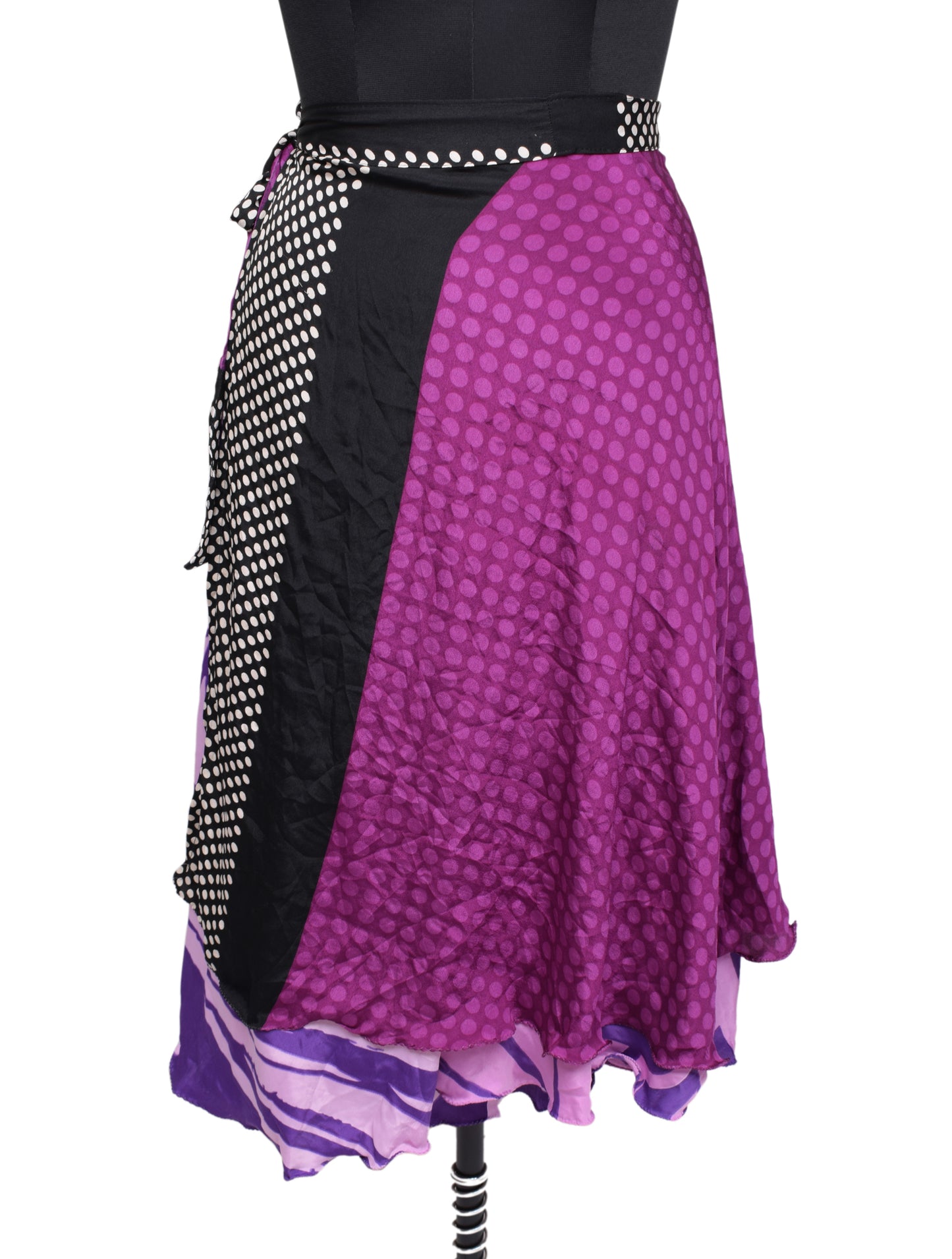 Sushila Vintage Vintage Sari Magic wrap Skirt Bohemian Double Layer Purple