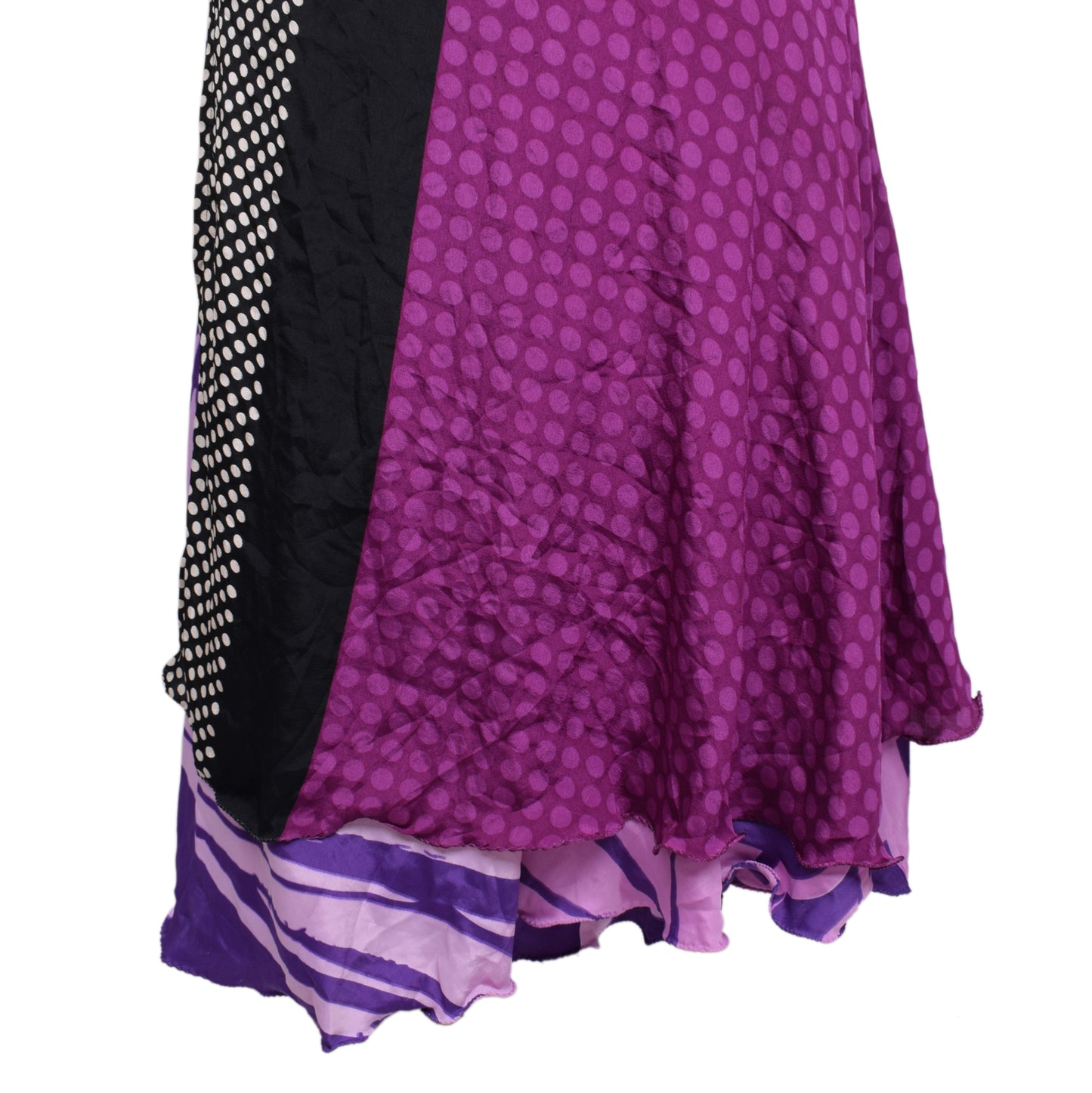 Sushila Vintage Vintage Sari Magic wrap Skirt Bohemian Double Layer Purple