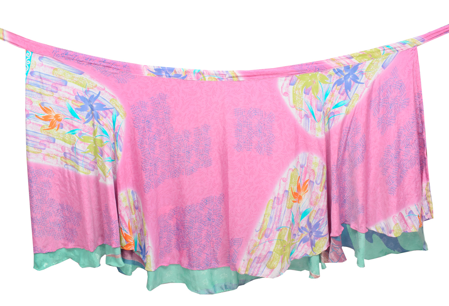 Sushila Vintage Silk Saree Magic Wrap Reversible Skirt Beach Dress Pink Hippie