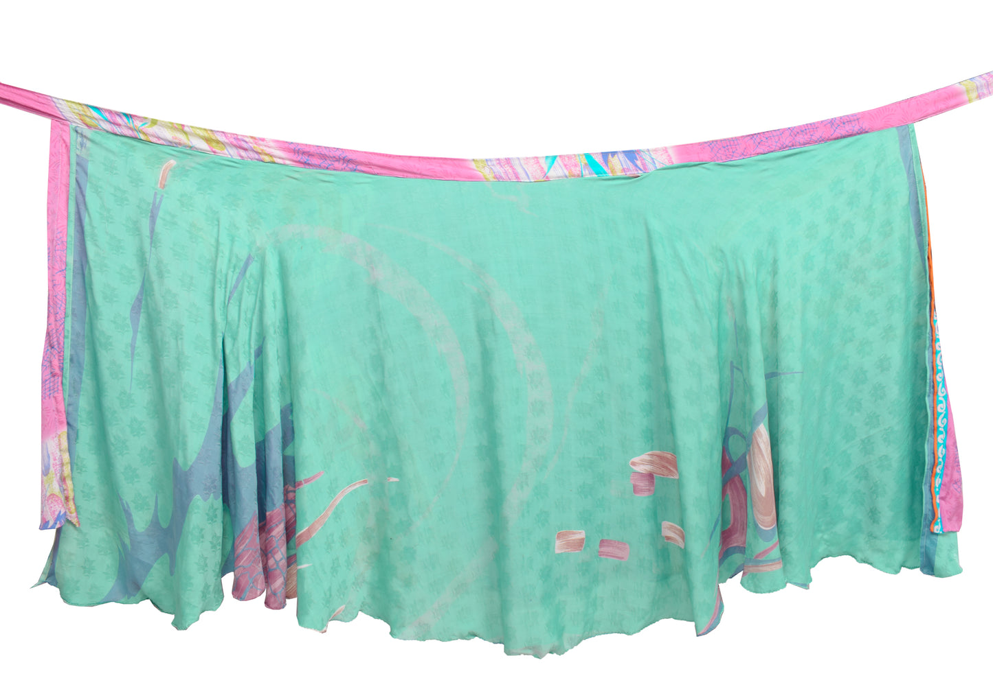 Sushila Vintage Silk Saree Magic Wrap Reversible Skirt Beach Dress Pink Hippie