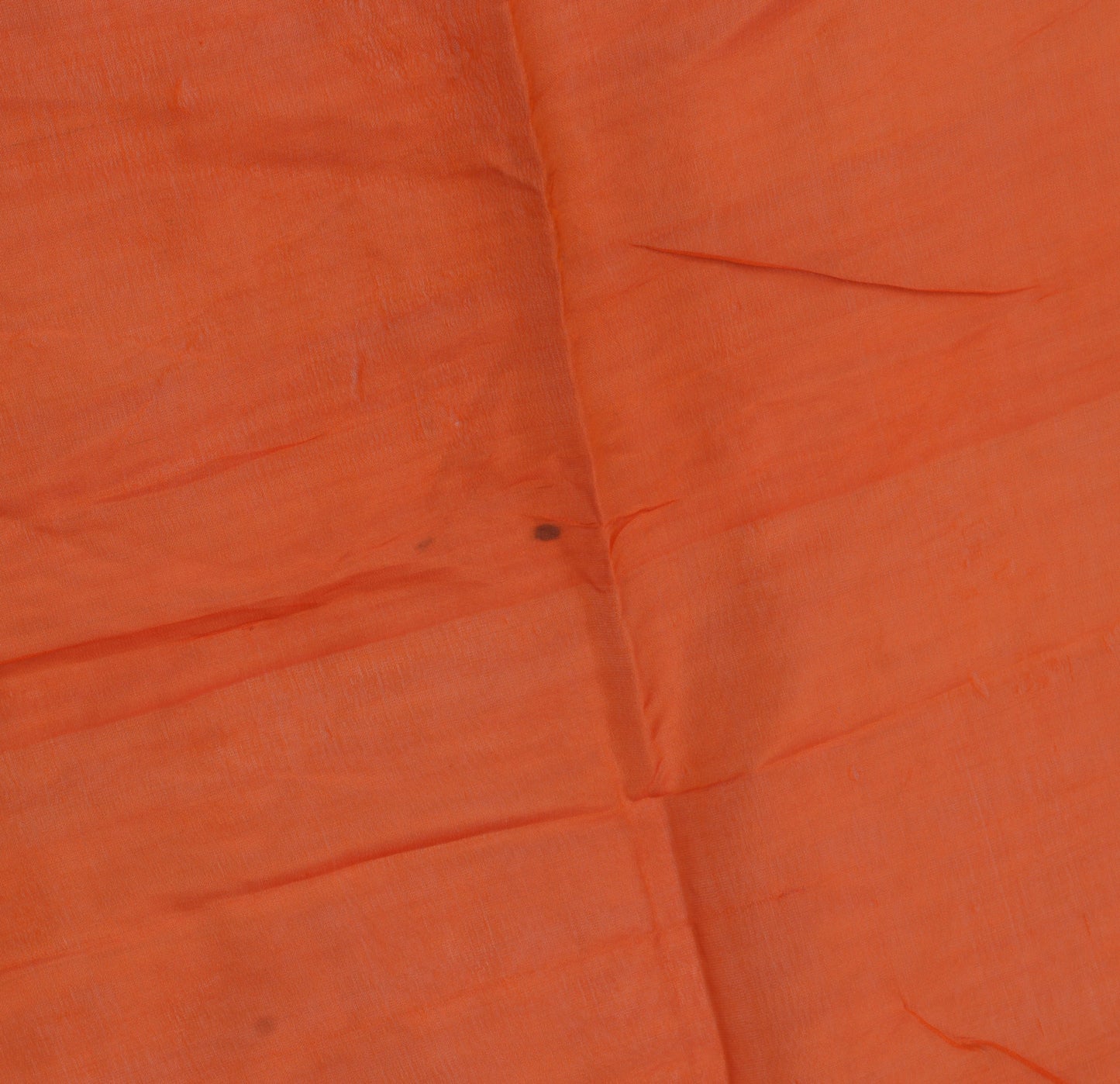 Sushila Vintage Orange Sari Remnant Scrap 100% Pure Silk Woven Craft Fabric