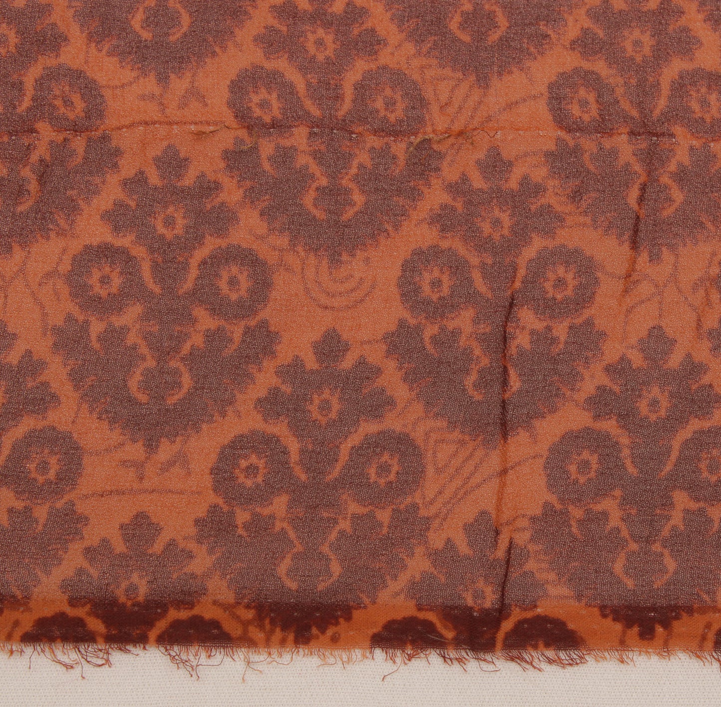 Sushila Vintage Brown Sari Remnant Scrap Blend Georgette Printed Craft Fabric