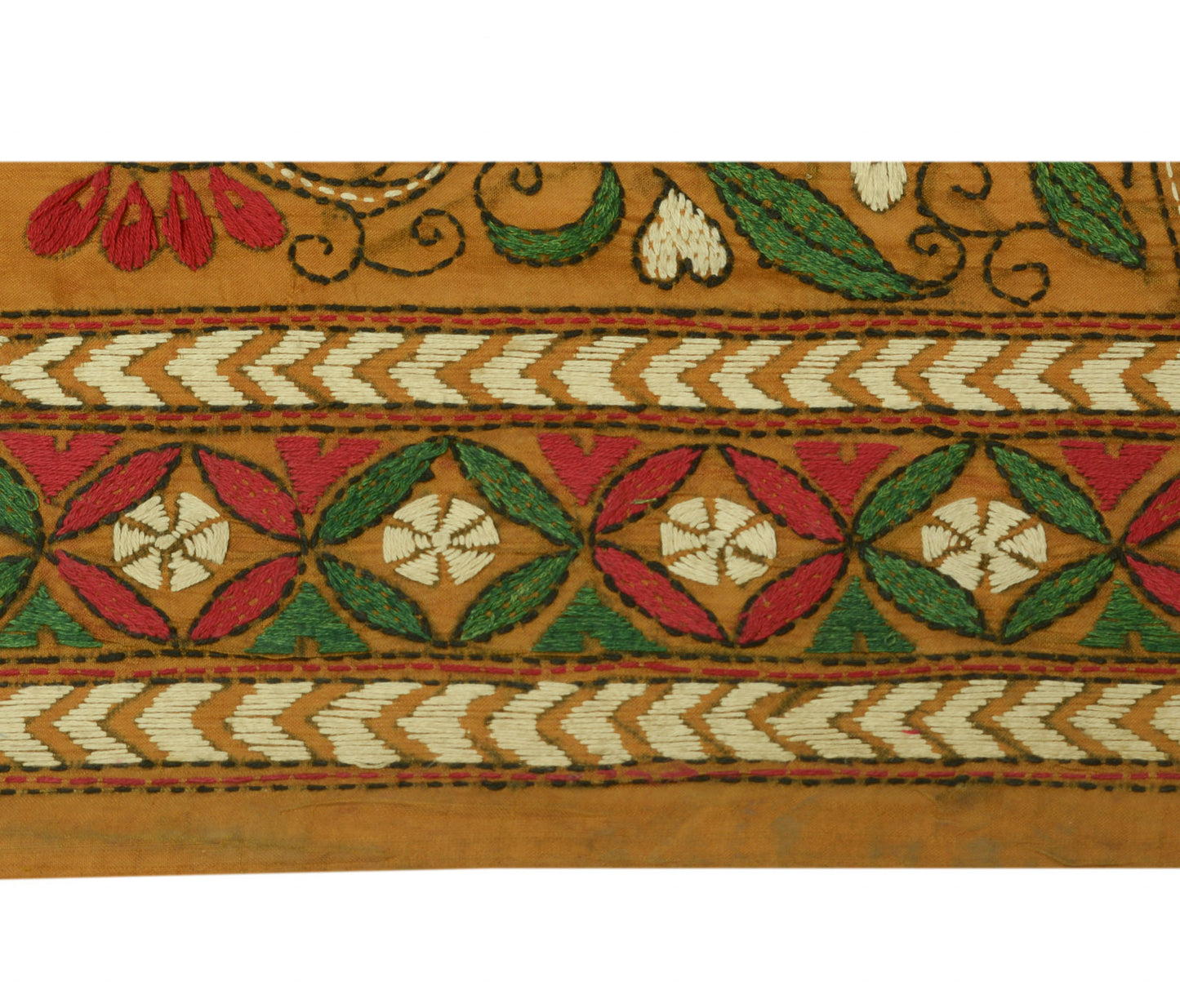 Sushila Vintage Brown Saree Border Indian Craft Sewing Trim Weaving Lace Ribbon