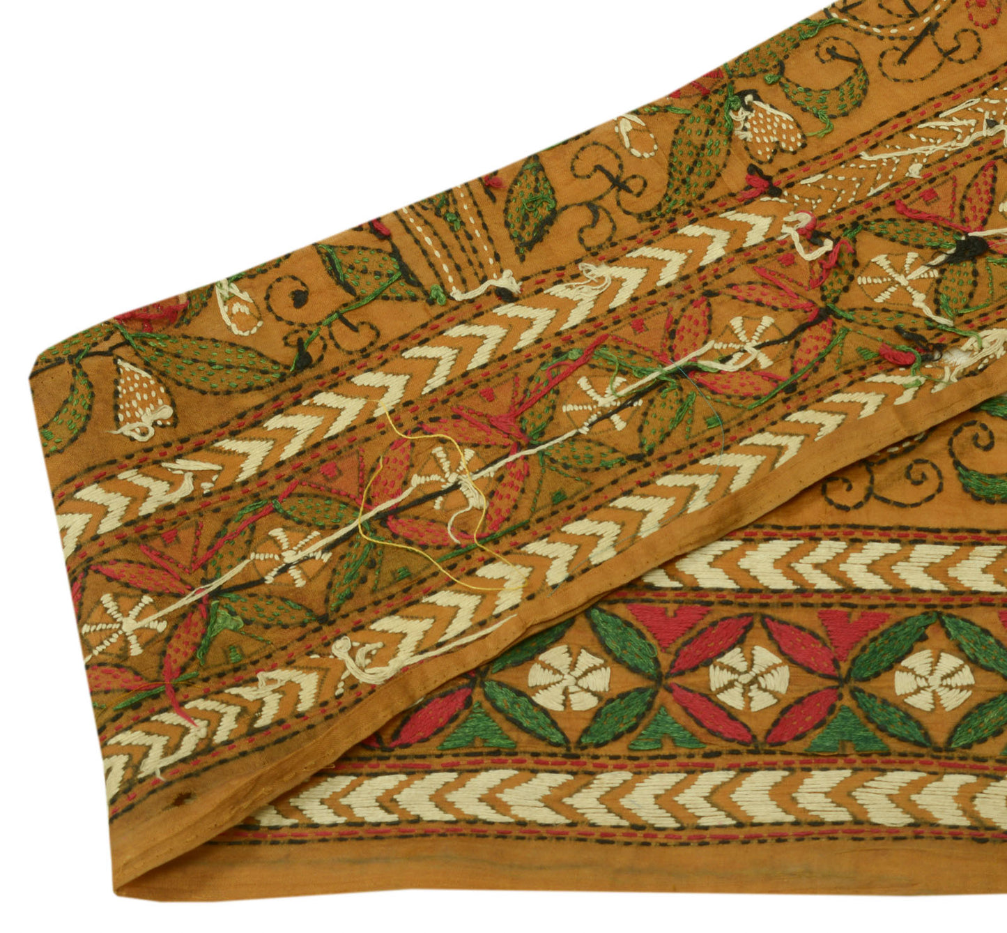 Sushila Vintage Brown Saree Border Indian Craft Sewing Trim Weaving Lace Ribbon