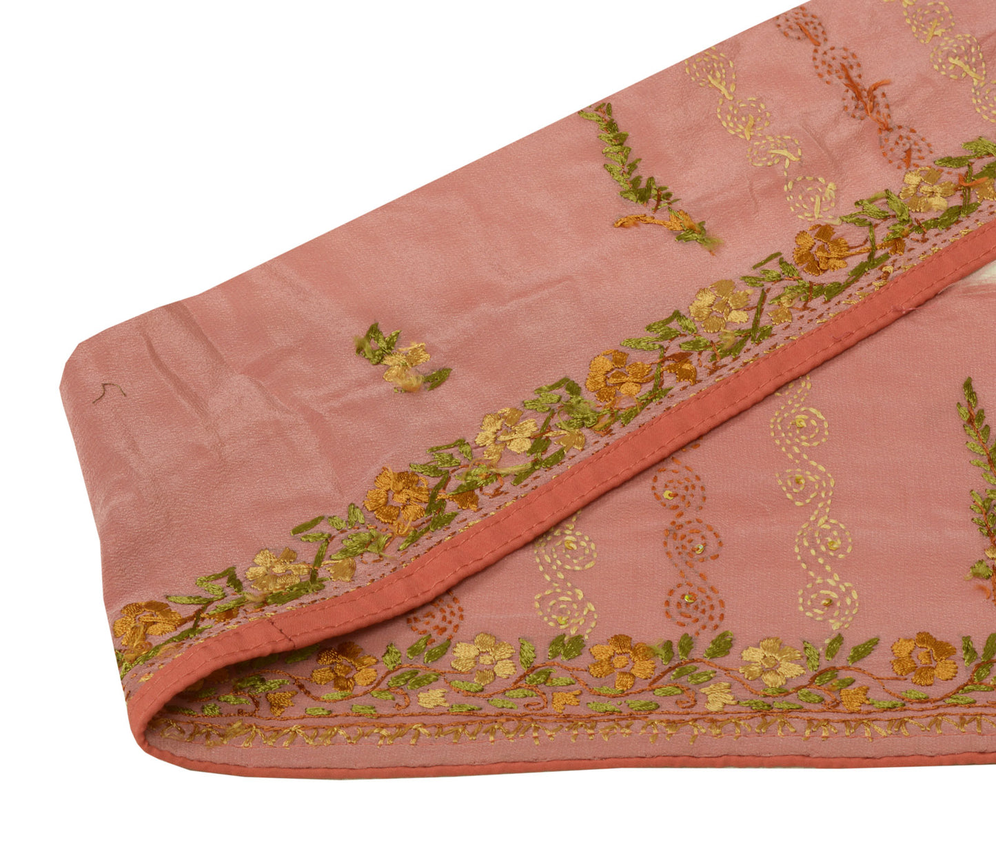 Sushila Vintage Pink Sari Border Indian Craft Sewing Trim Embroidered Lace
