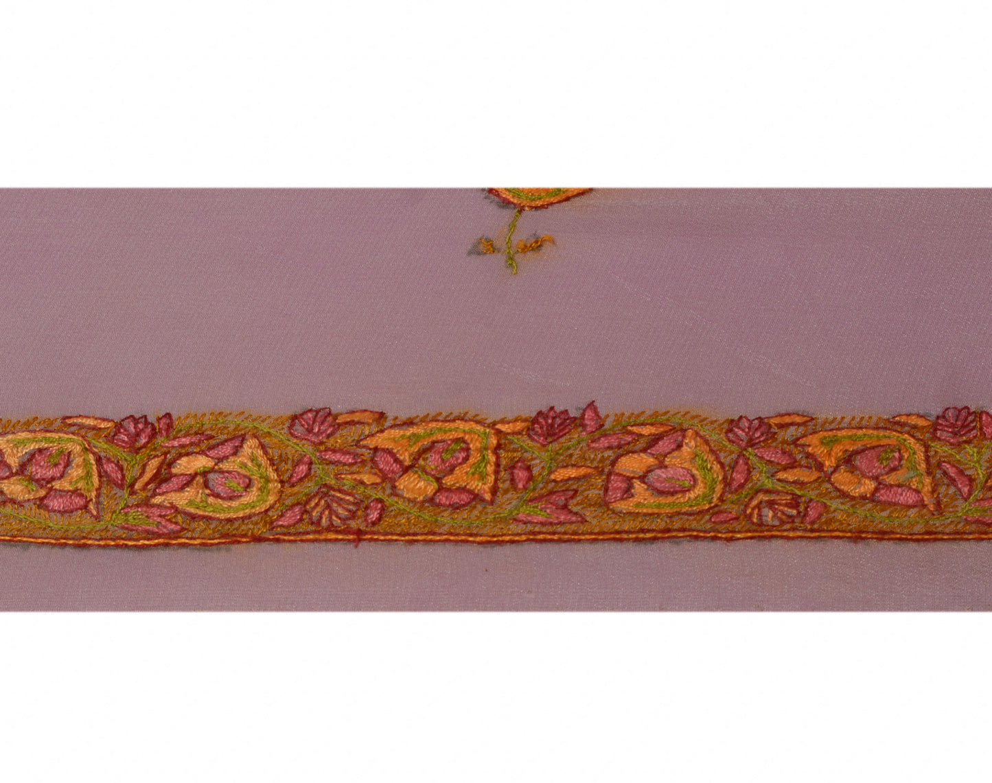 1" Sushila Vintage Mauve Saree Border Craft Sewing Trim Embroidered Lace Ribbon